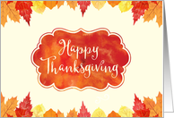 Happy Thanksgiving - Watercolor Leaves card