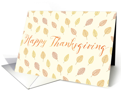 Happy Thanksgiving - Illustrated Leaf Pattern card (1409806)