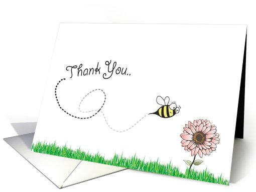 thank you for being my flower girl... (bumble bee and flower) card