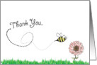 thank you for being my flower girl... (bumble bee and flower) card