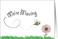 we’re moving... (bumble bee and flower) card