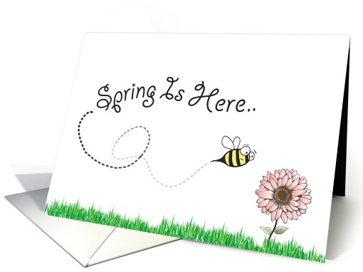 Spring is here... (bumble bee and flower) card (774282)