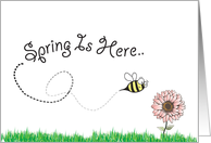 Spring is here... (bumble bee and flower) card