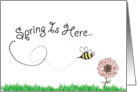 Spring is here... (bumble bee and flower) card