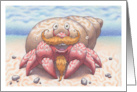 Thank You Hermit Crab with Moustache and Beard Under the Sea card