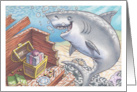 Birthday Great White Shark Discovering Pirate Treasure card