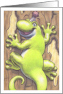 Happy Birthday Gecko Climbing Tree card