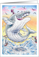 Birthday Humpback Whale card