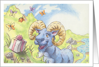 Birthday Ram Finding It’s Present in the Mountains card