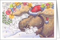 Christmas Moose with Lights on Antlers card