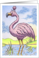 Happy Birthday Flamingo card