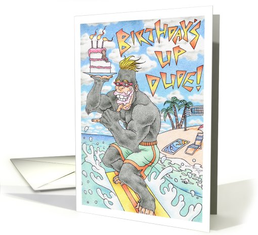 Birthday Gorilla Surfer card (722865)