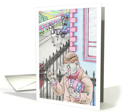 Birthday Rhino Gentleman card (722872)