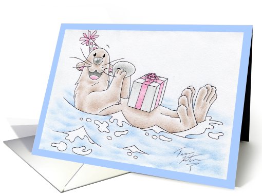 Birthday Sea Otter card (791019)