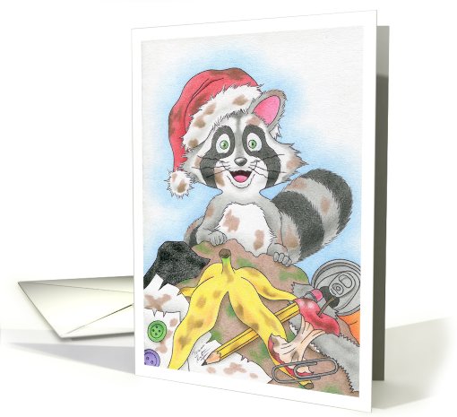 Christmas Raccoon card (800948)