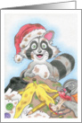 Christmas Raccoon card
