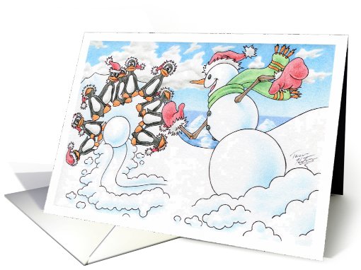 Christmas Snowman Bowler card (806993)