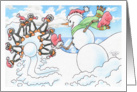 Christmas Snowman Bowler card