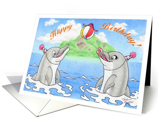 Birthday Dolphins card (817760)
