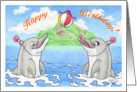 Birthday Dolphins card