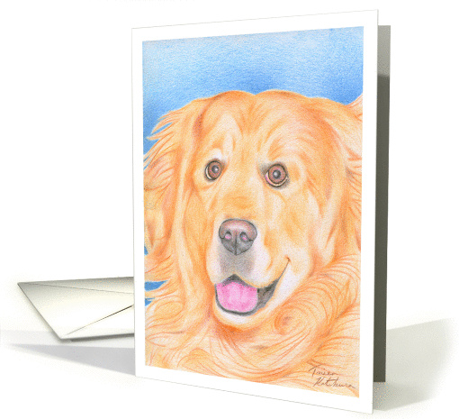 Birthday Golden Retriever card (845411)