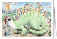 Christmas Stegosaurus card