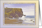A Mendocino Seaside Beach Oil Painting Hello card