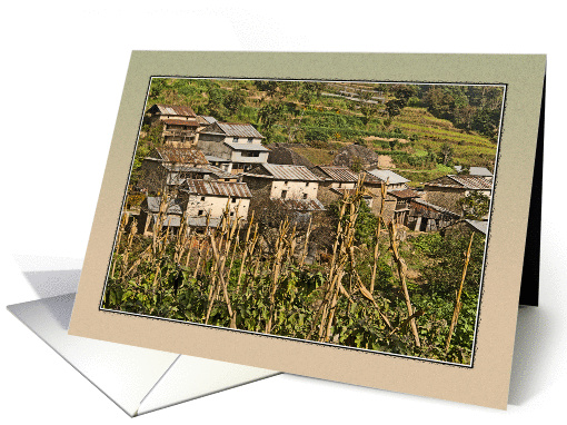 HIMALAYAN FOOTHILLS VILLAGE NEAR BHOTECHAUR NEPAL card (1345916)