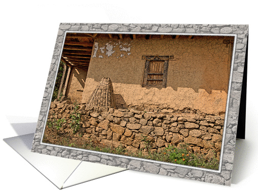 FRONT PORCH MUD AND STONE HOUSE NEPAL card (1345930)