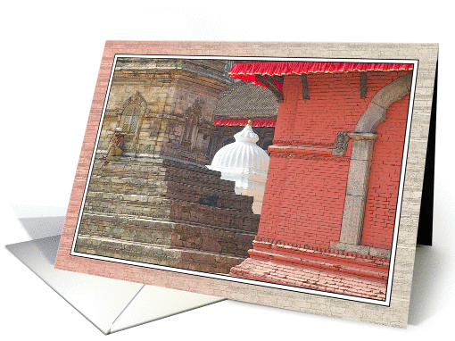 CONTEMPLATING THE OPTIONS AT BHAKTAPUR NEPAL card (1345932)