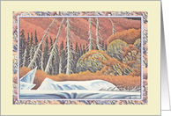 A YUKON AUTUMN RED FOLIAGE HELLO card