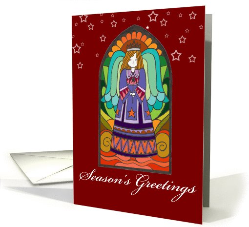 Christmas,Star,Stained glass,angel blank note card (729283)