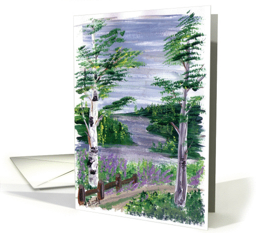 Strolling by the Lake Blank Note card (725387)