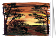 Safari Sunset Outdoor Blank Note Card
