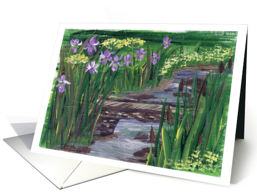 Cat Tail Bridge Blank Note card (725897)