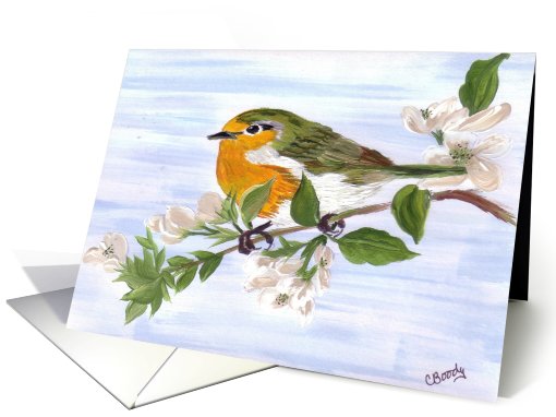 Sherry's Song Bird on Branch Blank Note card (726363)