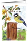 Our Love, There is a song in the air painted image of a song bird card