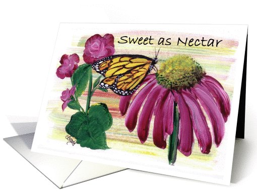 Sweet as Nectar butterfly on flower card (751959)