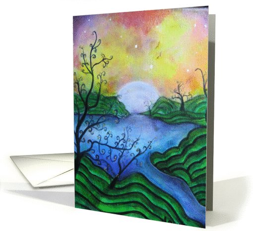 Magical Landscape blank note card (726067)