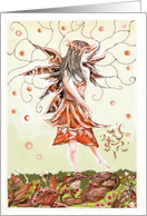 Dancing Autumn Fairy Blank Note Card