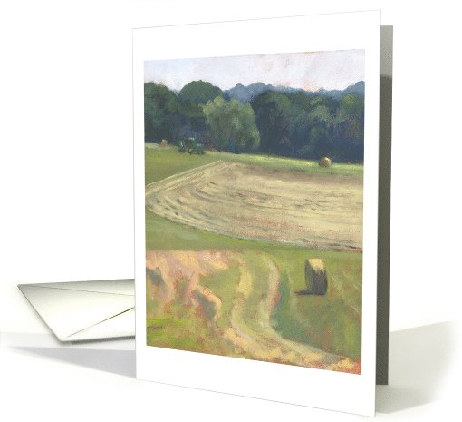 Haying Time, Delaware County, PA, oil painting Blank Note card