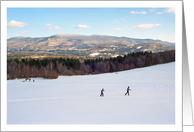 Skiers, Green Mountains near Stowe, Vermont card