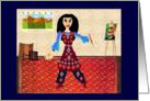 Afghan girl artist, Blank Note Card