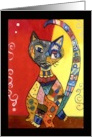 Cat Cubism Blank Any Occasion card