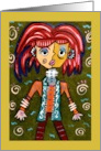 Abstract Girl with a Red Hair Blank Any Occasion card