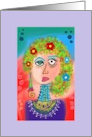 Lady With Flower On Her Hair Blank Any Occasion card