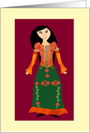 Afghan girl in ethnic dress card