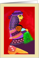 Happy Mother’s Day Mother Lovingly Holding Baby Ethnic Artwork card