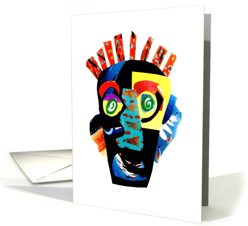 Laughter Cubism Happy Face Blank Any Occasion card (1642986)