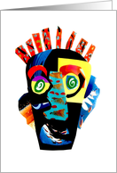 Laughter Cubism Happy Face Blank Any Occasion card
